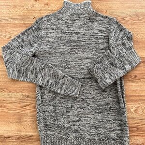 Kian D Men Women Fleece Pullover Jacket Gray 1/4 Zip Up Mock Neck M